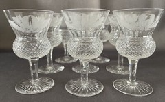 Edinburgh Crystal Thistle 8 (eight) 4 7/16” Cordial Glasses SIGNED