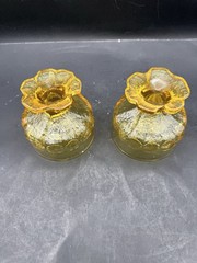 VTG set of 2 Tiffin Franciscan Madeira Cornsilk yellow goblet/champagne/sherbert