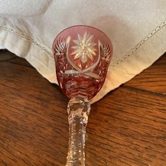 Vintage Cordial Sherry Glass PINK 4.75” Tall.