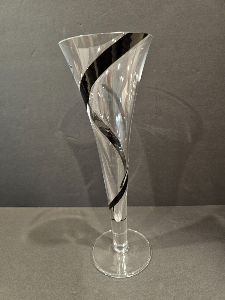 LSA International Black Swirl Replacement Champagne Flute Glass