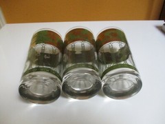 3- Vintage Cera Golden Grapes Green & Gold trim Grape Pattern High Ball glasses