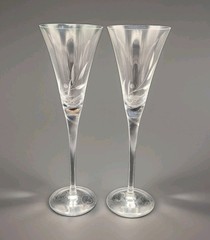 Set Of 2 Lenox OPAL INNOCENCE Crystal Toasting Champagne Flutes Glasses NWOT 11″