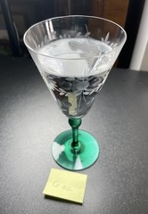 9 Mid Century Green Venetian Wine Glasses
