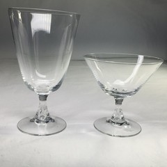 Orrefors Crystal Sven Air Bubble In Stem Water Glass And Champagne Glass Vintage