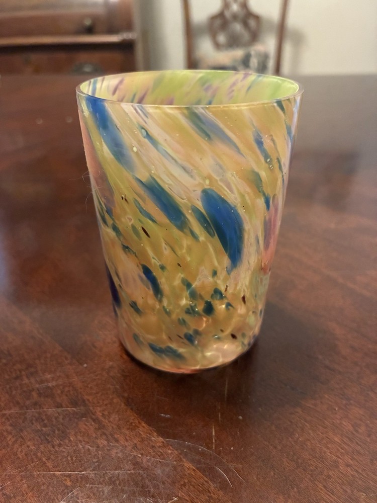 Antique End of Day Spatter Glass Tumbler