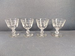 Libbey Crystal Fairfax Pattern Set of 4 Liquor Coctails 3 7/8″ t x 2 3/4″ w