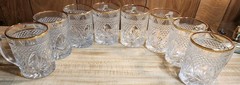 Cristal D’arques Durand «Antique Gold» Mugs Set Of 8