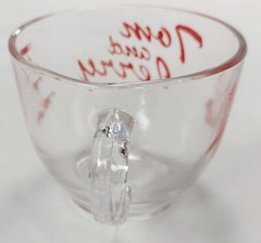 5 Vintage Tom &Jerry Replacement Clear Glass Punch Cups Red Laughing Men Cartoon