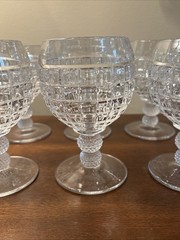 8 Vintage Heisey #1425 Victorian Glass Water Goblets 5 3/8″ x 3″ 1933-1953 EAPG