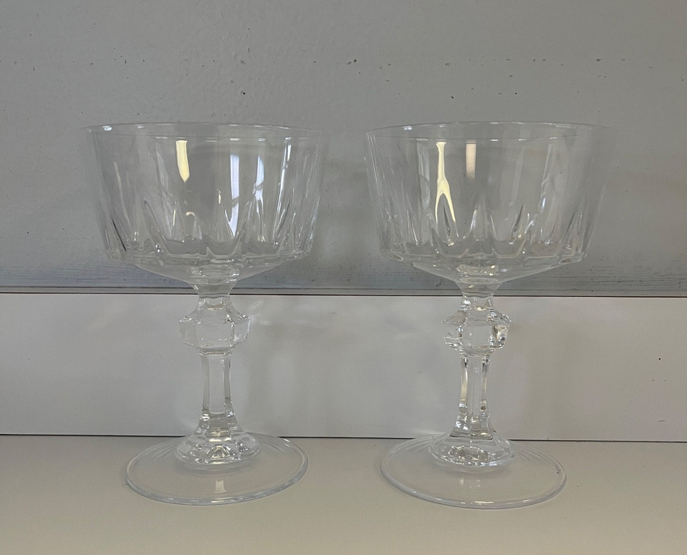 Princess House Crystal ESPRIT Champagne Glasses – Pair (2) – Bright & Clear