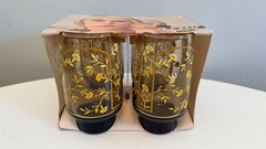 Libbey Accent Glassware Set Of 4 Cooler Glasses 16 Oz Yellow Floral Design