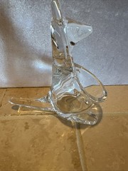 Vintage Sasaki Crystal Glass Kangaroo Figurine Paperweight 5″L x 7″ T