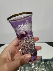 Champagne Flute Glass 7-1/2″ Crystal Ebeling & Reuss Marchioness Amethyst Purple