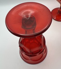Vintage Fostoria Argus Ruby Red Wine Glasses MCM Set of 4