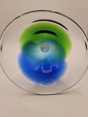 Pier One Martini Glass Blue and Green Swirl