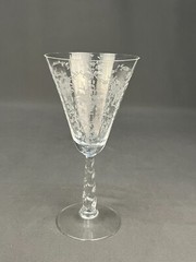 6 Fostoria MAYFLOWER 7 3/8” Water Goblets #6020 Stem Etched Cornucopia: MINT