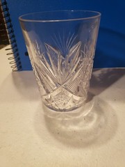 Pair Of Antique Crystal Low Ball Glass Barware Jd Bergen Golf Pattern