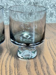 Vintage Tom Dixon Tank Low Ball Glasses Smoke Whiskey Bar Glassm MCM Mid Century