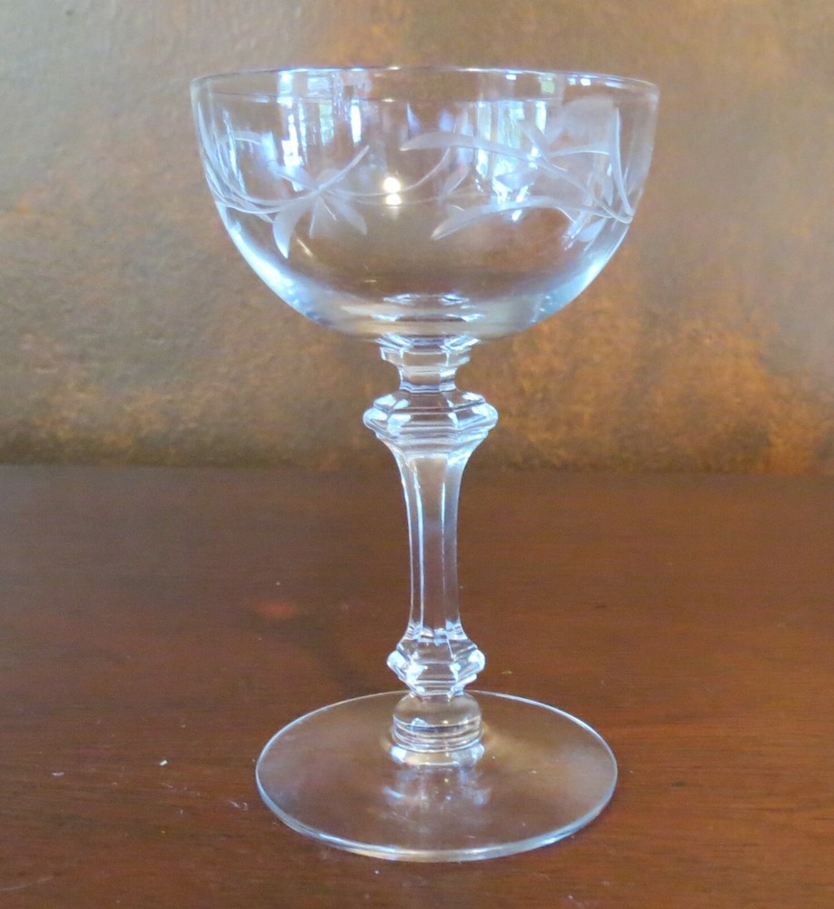 Tiffin Franciscan Elizabeth Gray Cut #17453 Stem Clear Liquor Cocktail(s)