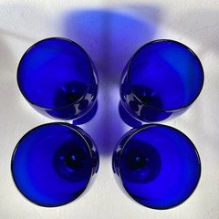 VTG. ITALIAN Premiere Cobalt Wine/Water Goblets, Set of Four (4) 16 oz