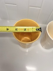 Vintage Original Fiesta Juice Tumbler Cup 4.5” Lot Of 2 Yellow And Ivory