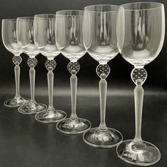 Mikasa Moonlight Frost 6 Piece Crystal Goblets/Glasses 2000-02 Austria 10″t 12oz