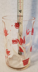 Vintage Kraft Foods Swanky Swig Red & White Tulip Juice Glasses 3 1/5″ Set of 2