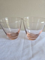 Set Of 4 Vintage Light Pink 12oz Drinking Glasses Barware Glassware
