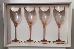 LOT OF 4 MIKASA ELITE PINK 9″ WATER GOBLET STEMMED