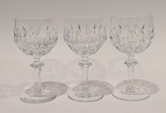 Nachtmann Patrizia Crystal Cut Wine Glass Teardrop Bowl, Faceted Stem 4oz 5 3/8″
