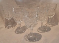 Crystal D’Adriana Luna Set Of 6 Clear Wine Water Glass Goblet Stemware 5.75″