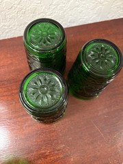 Anchor Hocking Vintage MCM Green Sandwich Custard Cup/Juice Glasses