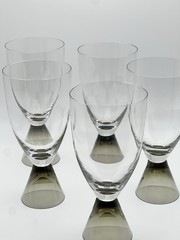 Rosenthal Fortuna Smoke Crystal Goblets Set of 5 Elsa Fischer-Treyden MCM