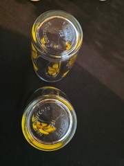 2 Vintage 1 Pint Hazel Atlas Pinwheel / Daisy Sour Cream Glasses