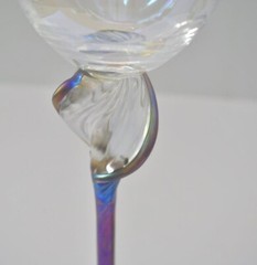 Pair of Bri’oni Hand Made Signed Numbered 12″ Iridescent Wine Glass NEW PERFECT