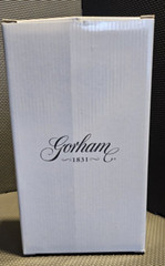 Gorham Fine Crystal 25th Wedding Anniversary Platinum Trimmed Champagne Flutes