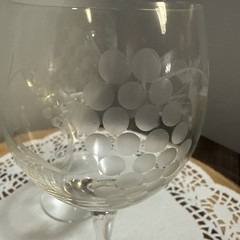 Colony Sonora Wine Glasses Set of 2 Etched Grapes Vines Leaves 6.5″ Vintage 6 oz