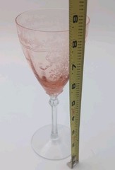 As-Is Fostoria June Pink Etched Water Goblets CHIPPED Pair