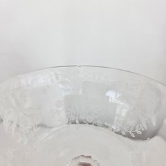 Set of 2 Heisey Orchid Etched Stemware Wine Glasses Champagne
