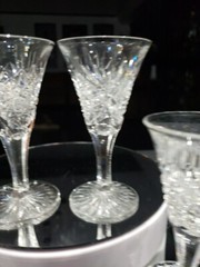 (1) Sherry Glass 4-1/2″ American Brilliant Period cut glass crystal hobstars