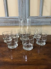 Vintage Princess House ~ Cocktail Martini Set #407 Mixer 6 Glasses & Stirrer