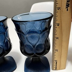 Vintage Fostoria Mount Vernon Cobalt Blue Juice Glasses – Square Base – Set of 2