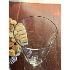 VTG Clear Glass Paneled Water Goblet Faceted Knob Stem 6.5 Inch Iced Tea Glass
