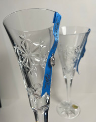 2 Waterford Crystal Snowflake Wishes Goodwill 3rd Edition Champagne Flutes 10.5″