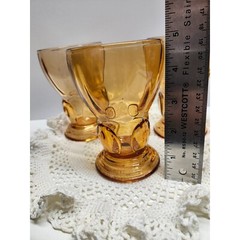 Moondrops New Martinsville Viking Glass Amber Tumblers Vintage Glasses