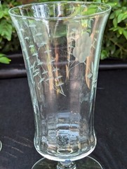 5 Libbey Rock Sharpe Alpine Glasses ~ Water Wine Gobet Footed Paneled Etched Vtg