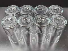 (8) Libbey Crisa Impressions Cooler Glasses Set Clear Pinched Sides Bar Ware Lot