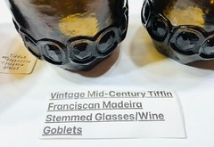 Vintage Mid Century Tiffin Franciscan Madeira Amber Goblets 4 Sizes 19 pieces