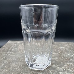 Set of 4 Libbey Gibraltar 12 oz Glasses DuraTuff Paneled Clear Vintage Mod 15238