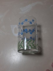 Vintage Swanky Swig Forget Me Not Juice Glasses 5 oz. Set of 5 blue,red,yellow